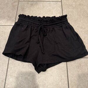 Black Casual High Waisted Shorts